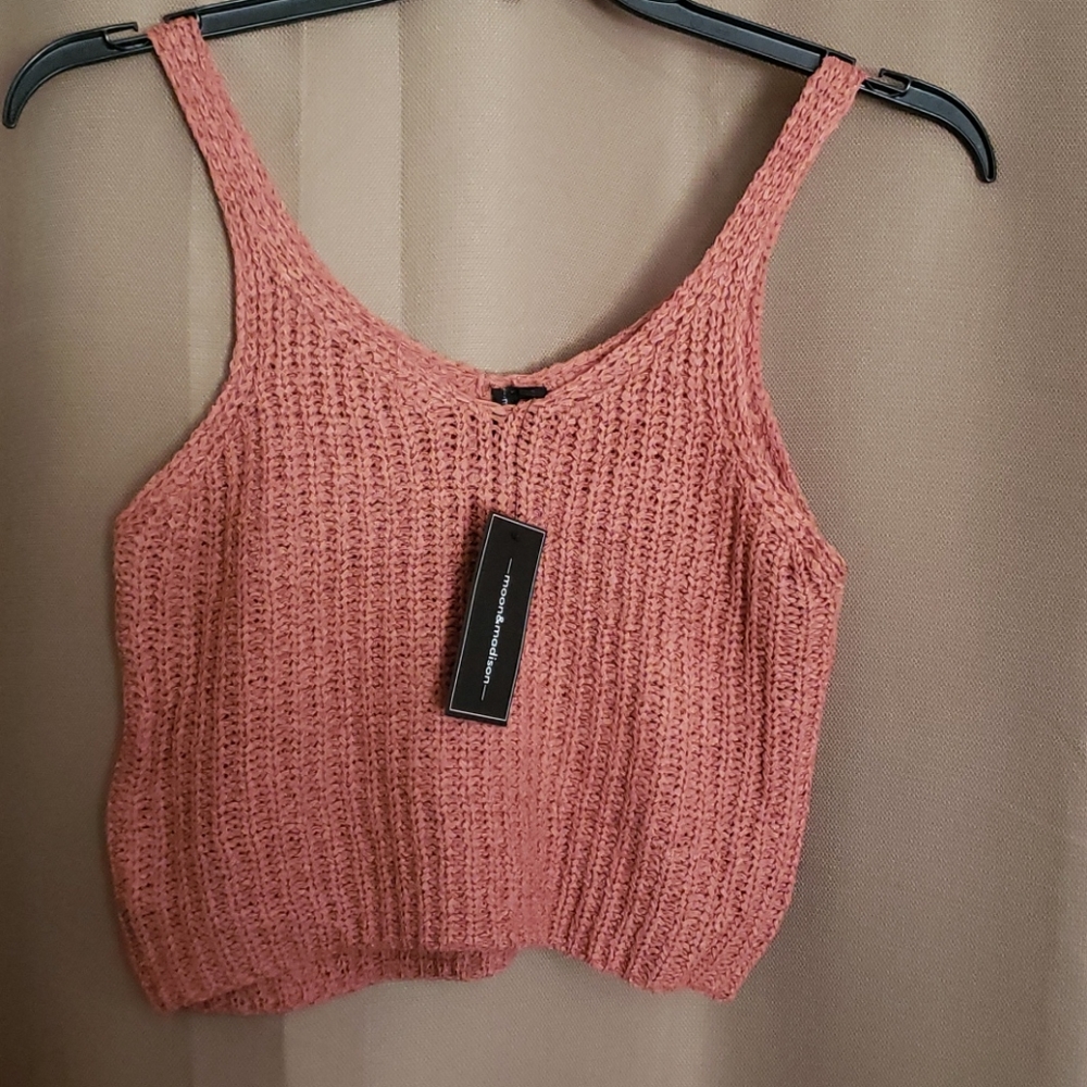 Moon & Madison Jr Knit Crop Tank Top - Clay - Picture 1 of 4
